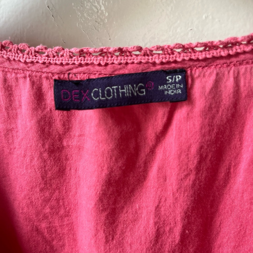 3/$20 Dex pink cotton t-shirt peasant Boho design. Size small. - Picture 3 of 3